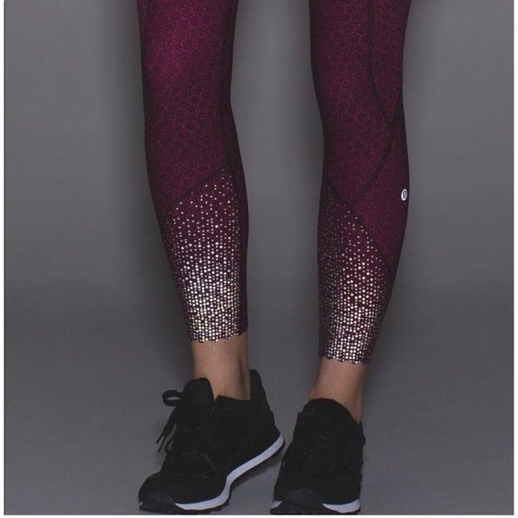 Lululemon 6 Tight Stuff Reflective Dots Scallop Ankle Purple - Picture 1 of 16